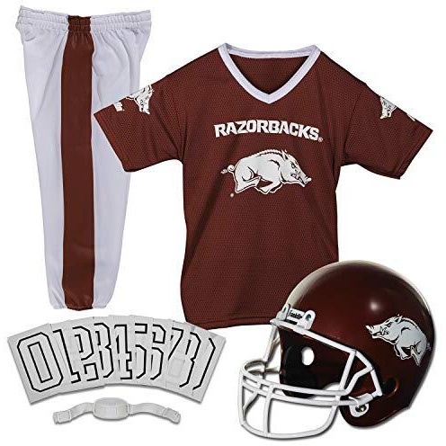 Franklin Sports Ncaa Arkansas Razorbacks Kids College Football Uniform Set - Youth Uniform Set - Includes Jersey, Helmet, Pants - Youth Medium