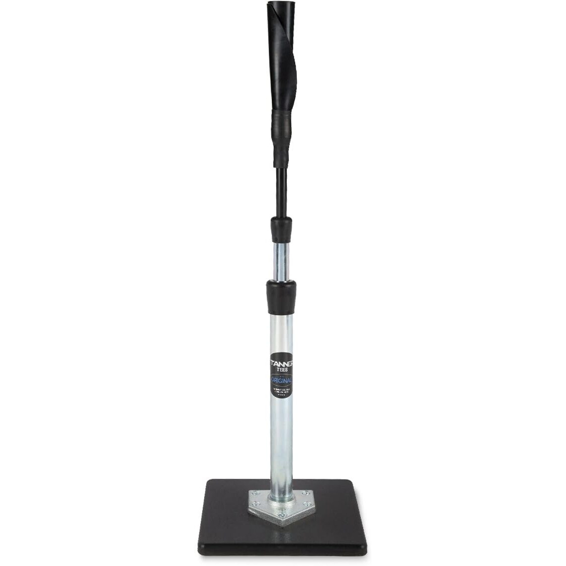 Tanner Tee Original Premium Pro-Style Baseball/Softball Adult Batting Tee With Tanner Original Base, Hand-Rolled Flexible Rubber Ball Rest, Adjustable 26"" To 43"", Durable Steel Stem