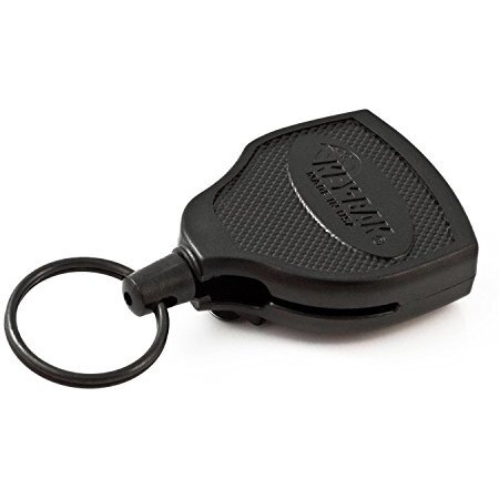 Key-Bak Super 48 Locking Professional Heavy Duty Self Retracting Key Reel With Retractable Kevlar Cord, 48"" Black (2 Pack)