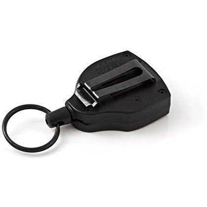 Key-Bak Super 48 Locking Professional Heavy Duty Self Retracting Key Reel With Retractable Kevlar Cord, 48"" Black (2 Pack)