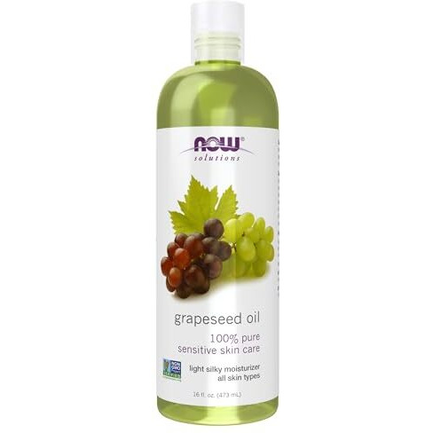 Now Solutions, Grapeseed Oil, Skin Care For Sensitive Skin, Light Silky Moisturizer For All Skin Types, 16-Ounce