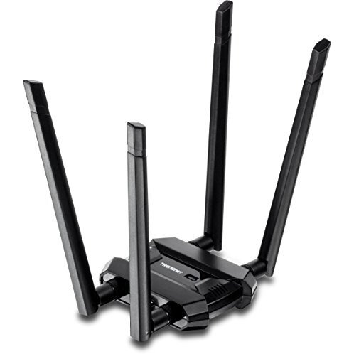 Trendnet Ac1900 High Power Dual Band Wireless Usb Adapter, Increase-Extend Wifi Wireless Coverage, Stream 4K Hd Video, Windows-Mac Os Compatible, Usb 3.0 To Usb Type A, Black, Tew-809Ub