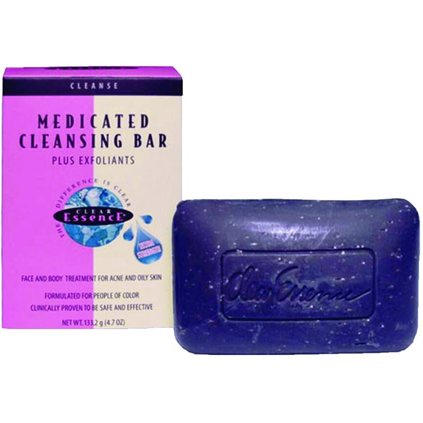 Exfoliating Face Soap For Women By Clear Essence- Medicated Cleansing Bar For Oily, Acne Prone Skin And Blemishes, Platinum Line, 4.7 Oz. (1 Pack)