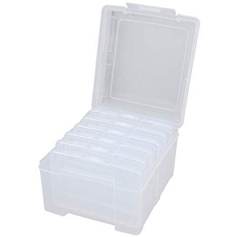 Advantus Photo Keeper Box With 6 Individual Clear Photo Cases, Holds Up To 600 Photos, Embellishment And Craft Storage Containers, 61989
