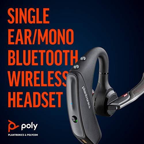 Plantronics - Voyager 5200 Uc (Poly) - Bluetooth Single-Ear (Monaural) Headset - Usb-A Compatible To Connect To Your Pc And/Or Mac - Works With Teams, Zoom & More - Noise Canceling,Black
