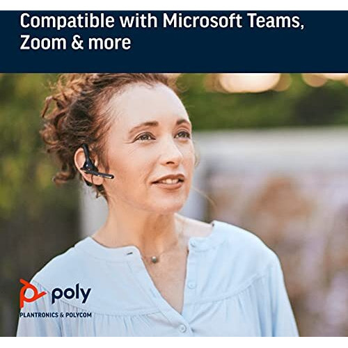 Plantronics - Voyager 5200 Uc (Poly) - Bluetooth Single-Ear (Monaural) Headset - Usb-A Compatible To Connect To Your Pc And/Or Mac - Works With Teams, Zoom & More - Noise Canceling,Black