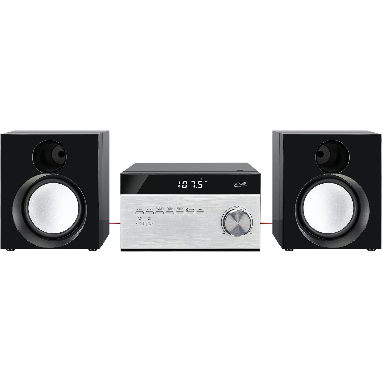 Ilive Wireless Home Stereo System, With Cd Player And Am/Fm Radio, Includes Remote Control (Ihb227B),Black/Silver