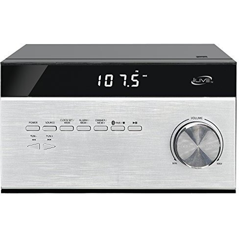 Ilive Wireless Home Stereo System, With Cd Player And Am/Fm Radio, Includes Remote Control (Ihb227B),Black/Silver