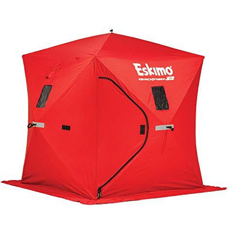 Eskimo Quickfish 69151 2 Pop-Up Portable Ice Shelter, 2 Person , Red