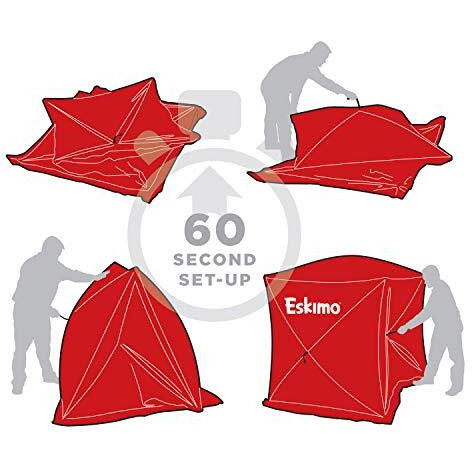 Eskimo Quickfish 69151 2 Pop-Up Portable Ice Shelter, 2 Person , Red