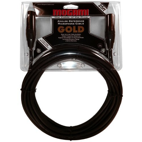 Mogami Gold Studio-25 Xlr Microphone Cable, Xlr-Female To Xlr-Male, 3-Pin, Gold Contacts, Straight Connectors, 25 Foot