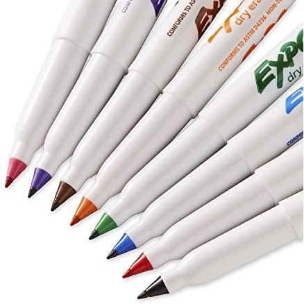 Expo Low Odor Dry Erase Markers, Ultra-Fine Tip, Assorted Colors, 8 Count