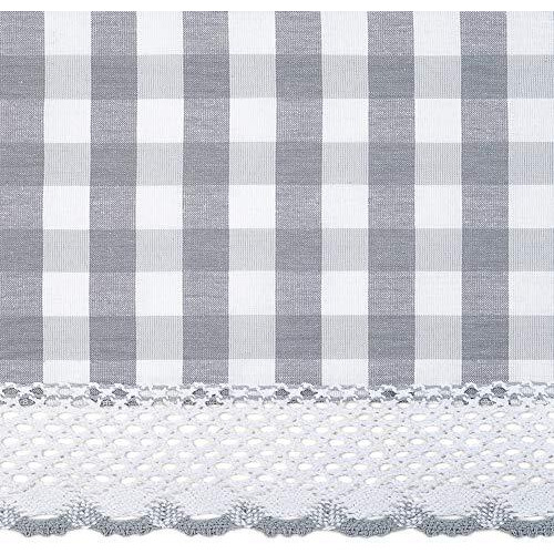 Buffalo Check Tier Pair Window Curtain Set - 58 Inch Width, 36 Inch Length - Grey & White Plaid Drapes - Light Filtering Drapes For Kitchen, Bedroom, Living & Dining Room By Achim Home Decor