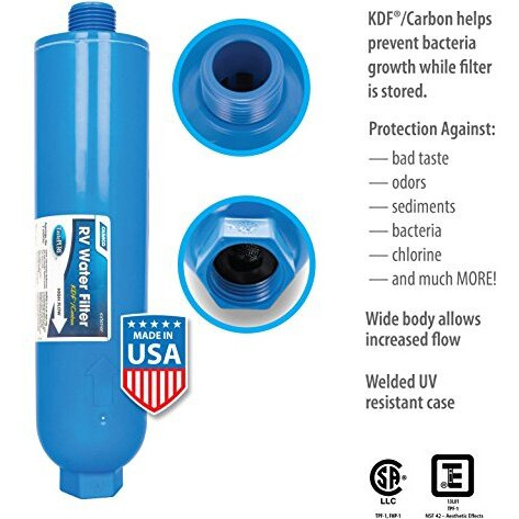 Camco 40045 Tastepure Inline Rv Water Filter, Greatly Reduces Bad Taste, Odors, Chlorine And Sediment In Drinking Water (2 Pack)