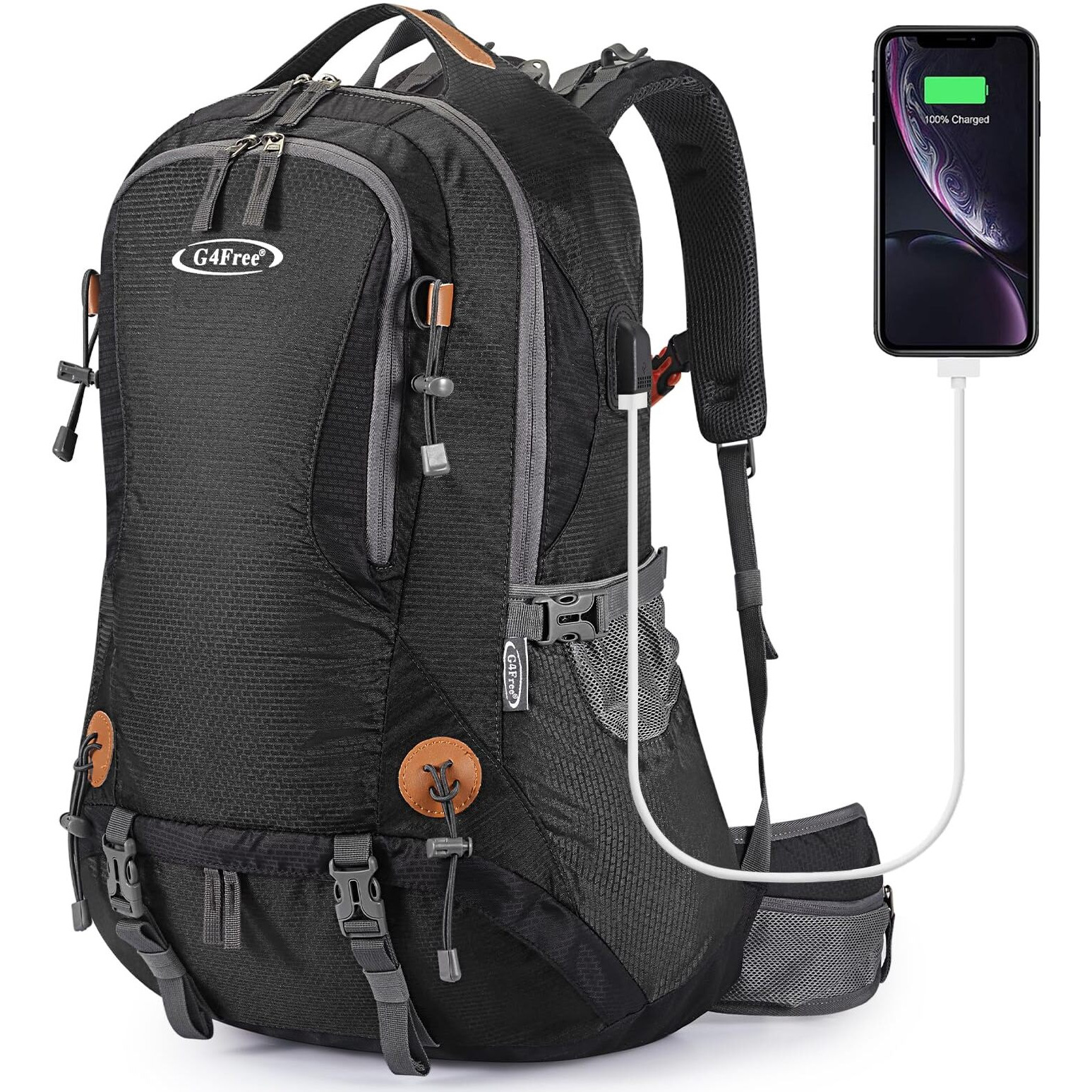 G4Free 50L Hiking Backpack Waterproof Daypack Outdoor Camping Climbing Backpack With Rain Cover For Men Women