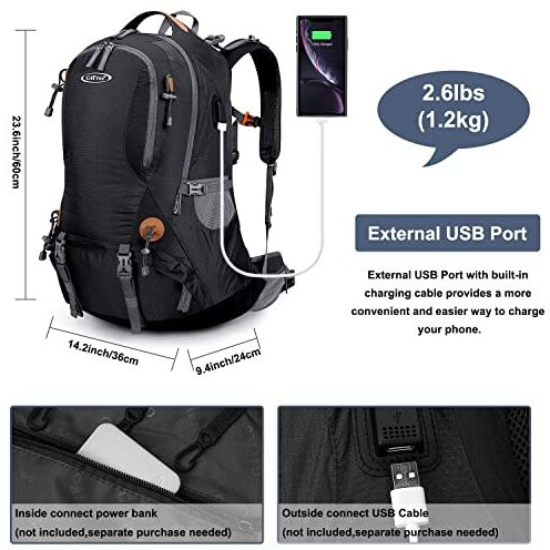 G4Free 50L Hiking Backpack Waterproof Daypack Outdoor Camping Climbing Backpack With Rain Cover For Men Women