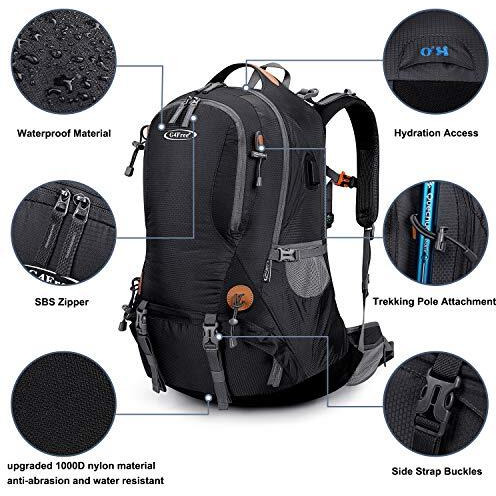 G4Free 50L Hiking Backpack Waterproof Daypack Outdoor Camping Climbing Backpack With Rain Cover For Men Women
