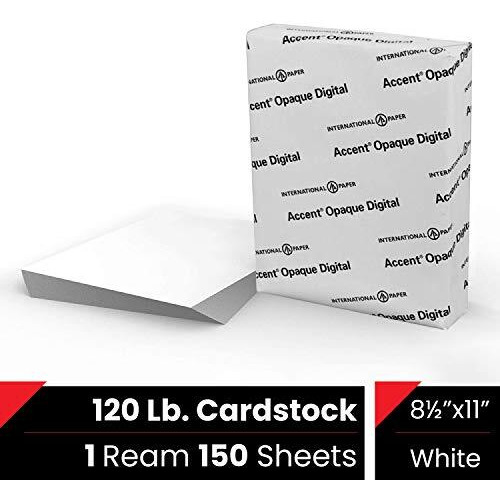 Accent Opaque White 8.5    X 11    Cardstock Paper, 120 Lb, 325 Gsm     150 Sheets (1 Ream)     Premium Smooth Extremely Heavy Cardstock, Printer Paper For Invitations, Cards, Menus, Business Cards     188179R