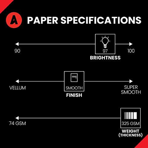 Accent Opaque White 8.5    X 11    Cardstock Paper, 120 Lb, 325 Gsm     150 Sheets (1 Ream)     Premium Smooth Extremely Heavy Cardstock, Printer Paper For Invitations, Cards, Menus, Business Cards     188179R