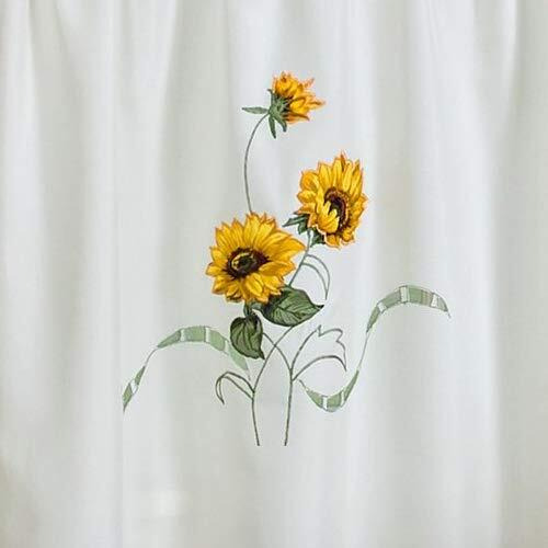 Embellished Tier And Swag Window Curtain Set - 58 Inch Width, 36 Inch Length - Sunshine- Light Filtering Polyester Drapes For Kitchen, Bedroom, Living & Dining Room By Achim Home Decor
