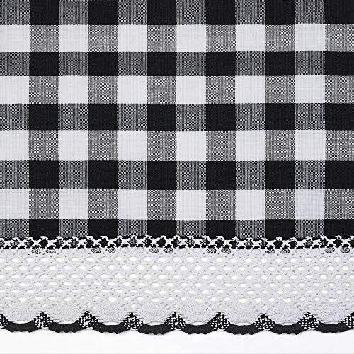 Buffalo Check Tier Pair Window Curtain Set - 58 Inch Width, 24 Inch Length - Black & White Plaid Drapes - Light Filtering Drapes For Kitchen, Bedroom, Living & Dining Room By Achim Home Decor