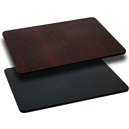 Flash Furniture 30 X 60 Rectangular Table Top With Black Or Mahogany Reversible Laminate Top