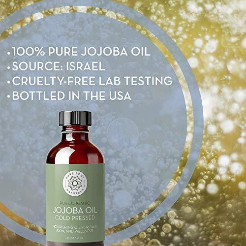 Jojoba Oil By Pure Body Naturals, 4 Fluid Ounces - 100% Pure, Organic, Cold Pressed Jojoba Oil - Premium Carrier Oil - Wonderful For Skin, Hair & Nails - All Natural Anti-Inflammatory Oil