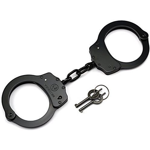 Vipertek Double Lock Steel Police Edition Professional Grade Handcuffs (Black)