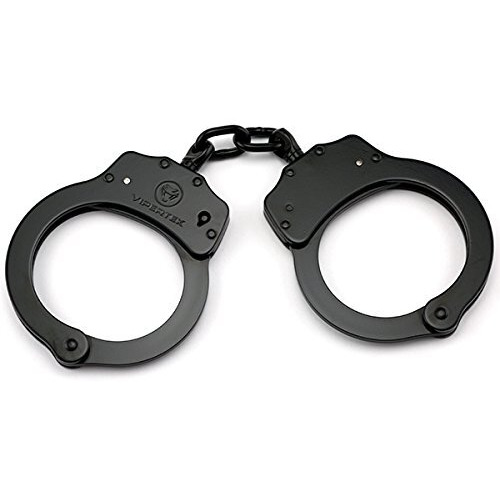 Vipertek Double Lock Steel Police Edition Professional Grade Handcuffs (Black)