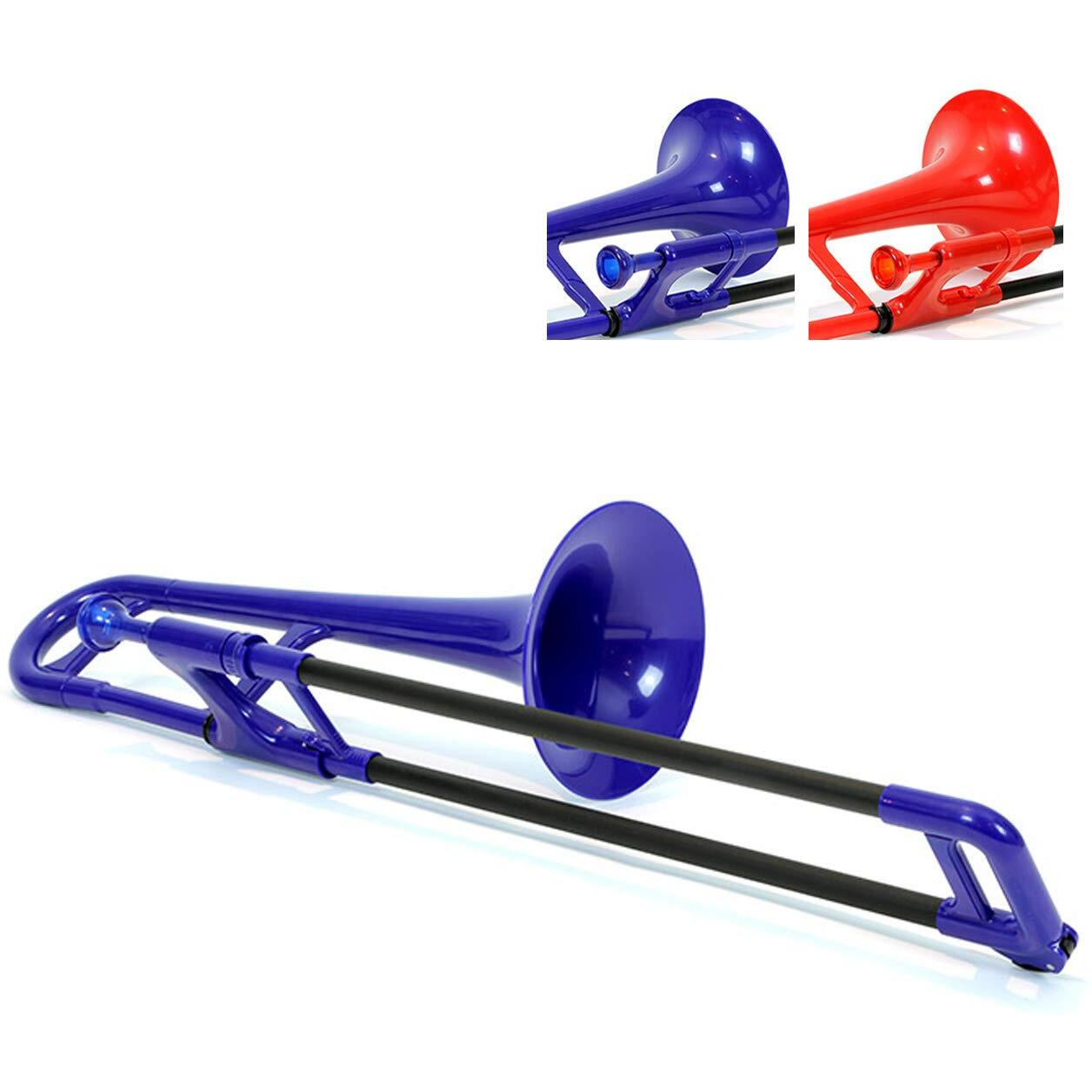 Pbone Pinstrument Plastic Kids Mini Trombone - Mouthpiece And Carrying Bag- Eb Authentic Sound For Student & Beginner- Durable Abs Construction- Blue