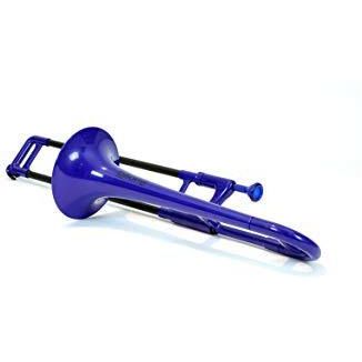 Pbone Pinstrument Plastic Kids Mini Trombone - Mouthpiece And Carrying Bag- Eb Authentic Sound For Student & Beginner- Durable Abs Construction- Blue