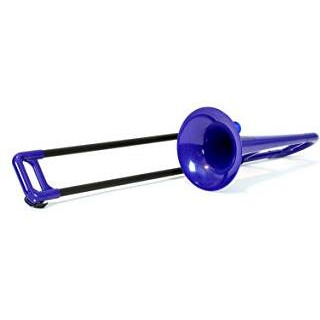 Pbone Pinstrument Plastic Kids Mini Trombone - Mouthpiece And Carrying Bag- Eb Authentic Sound For Student & Beginner- Durable Abs Construction- Blue