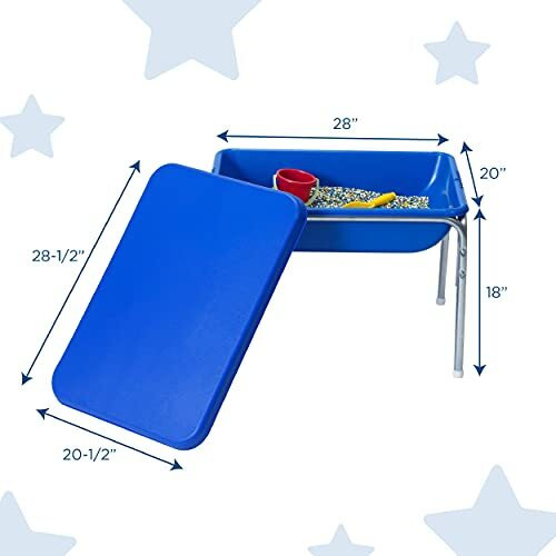 Children's Factory, 1132, 18"&quotH Sensory Table And Lid Set, Blue, Preschool And Homeschool Toddler Sand And Water Activity, Kids Outdoor Play Equipment