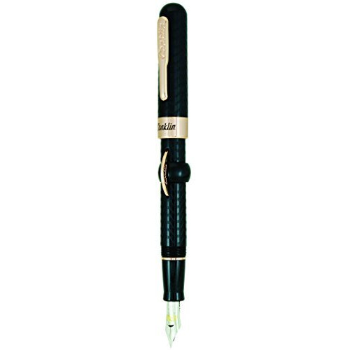 Conklin Mark Twain Crescent Fountain Pen, Black Chased With Rose Gold Trim, Stub Nib (Ck71139)