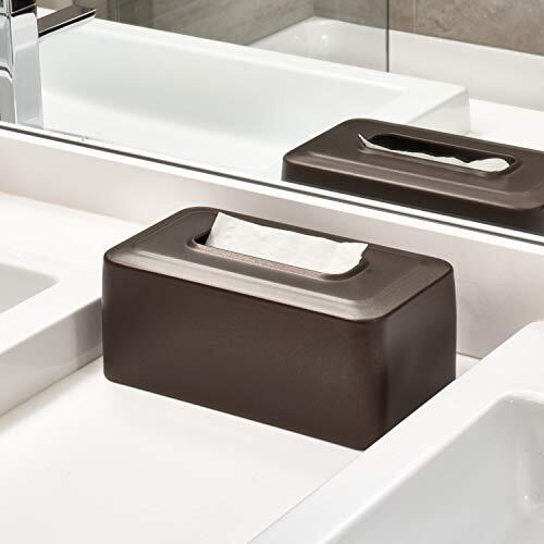 Idesign Olivia Tissue Box Cover Rectangle Boutique Box For Bathroom, Bedroom, Living Room, Bronze
