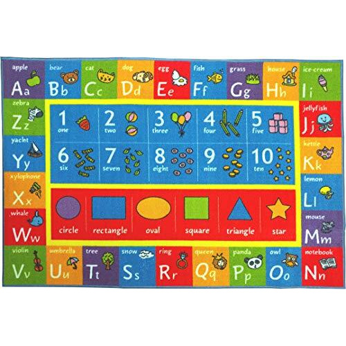 Kev & Cooper Playtime Collection Abc, Numbers And Shapes Educational Area Rug - 33"" X 47""