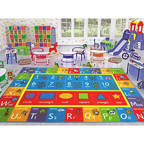 Kev & Cooper Playtime Collection Abc, Numbers And Shapes Educational Area Rug - 33"" X 47""