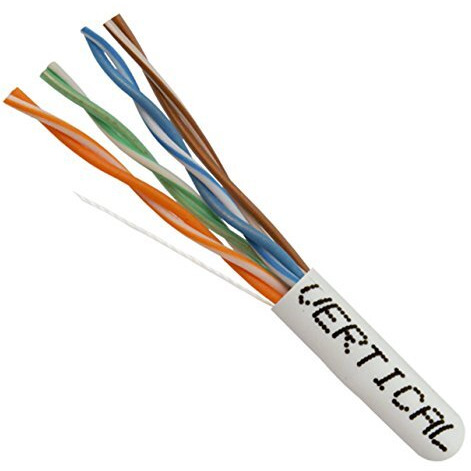 Cat6, Utp, 23Awg, 8C Solid Bare Copper, Plenum, 1000Ft, White, Bulk Ethernet Cable