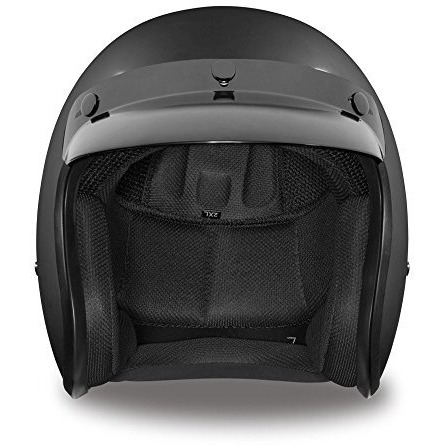 Daytona Helmets 3/4 Open Face Motorcycle Helmet - Dot Approved [Dull Black] [L]