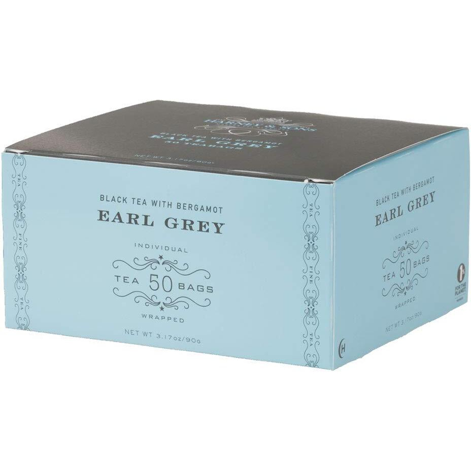 Harney & Sons Earl Grey Tea - 50 Individually Wrapped Tea Bags - Black Tea With Bergamot