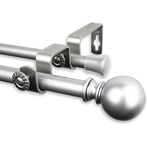 Rod Desyne 5710-845D Luna Double Curtain Rod, 84-120 Inch, Satin Nickel