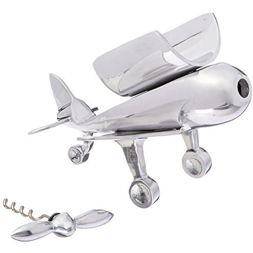 Godinger Silver Art Airplane Bottle Holder, Silver