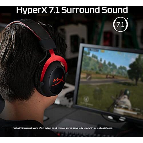 Hyperx Cloud Ii - Gaming Headset, 7.1 Surround Sound, Memory Foam Ear Pads, Durable Aluminum Frame, Detachable Microphone, Works With Pc, Ps5, Ps4, Xbox Series X|S, Xbox One     Red