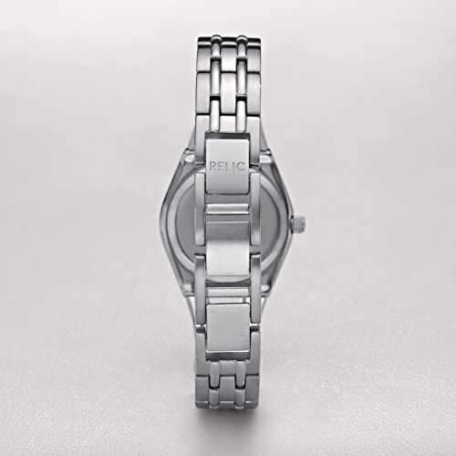 Relic By Fossil Womens Queens Court Stainless Steel Analog-Quartz Watch With Stainless-Steel Strap, Silver, 12 (Model Zr11788)