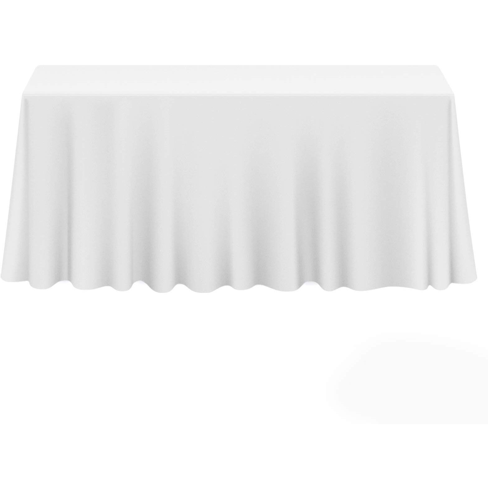 Lanns Linens - 10 Premium 90 X 132 Tablecloths For Weddingbanquetrestaurant - Rectangular Polyester Fabric Table Cloths - White
