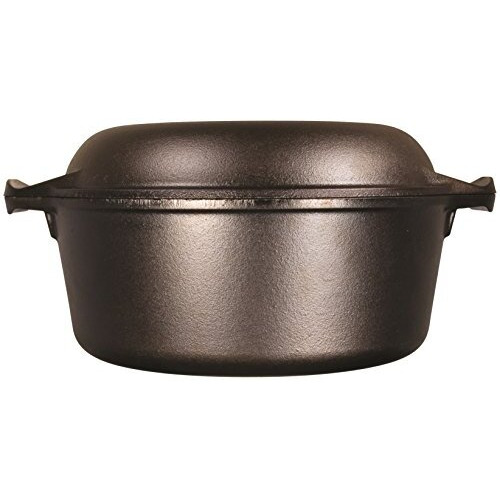 Lodge Cast Iron Serving Pot Cast Iron Double Dutch Oven, 5-Quart
