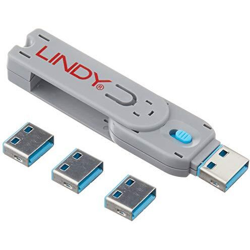 Lindy Usb Port Blocker - Pack Of 4, Blue (40452)
