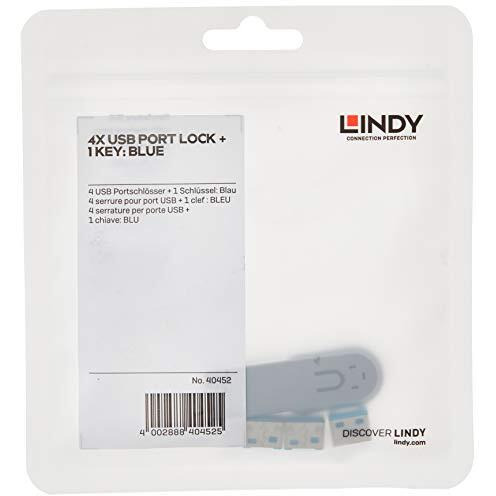 Lindy Usb Port Blocker - Pack Of 4, Blue (40452)