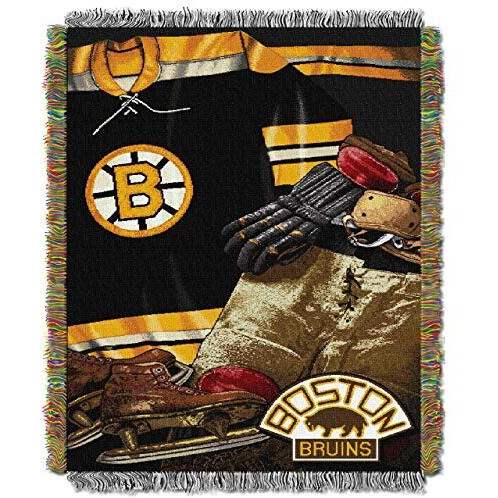 Northwest Nhl Boston Bruins Unisex-Adult Woven Tapestry Throw Blanket, 48"" X 60"", Vintage