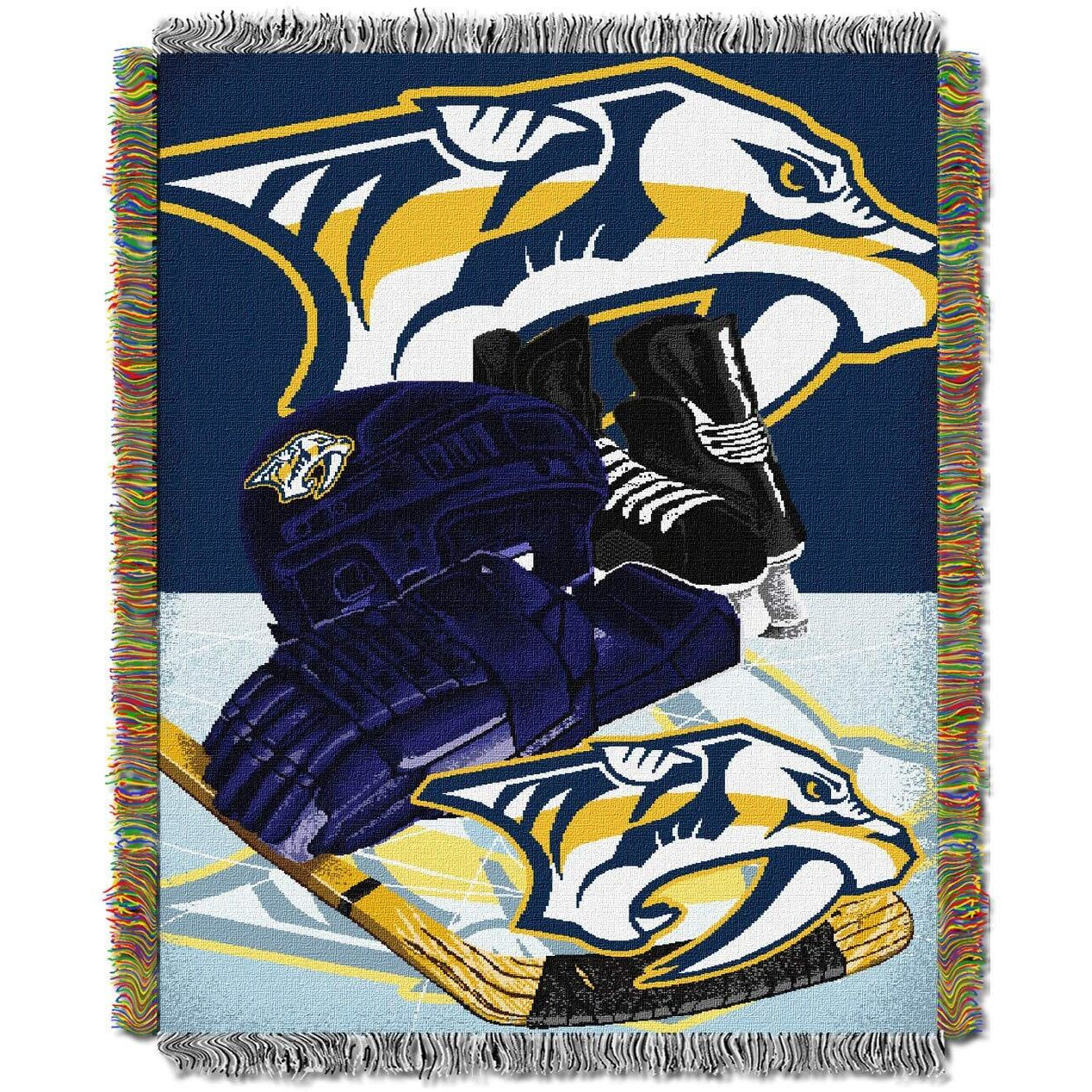 Northwest Nhl Nashville Predators Unisex-Adult Woven Tapestry Throw Blanket, 48"" X 60"", Home Ice Advantage